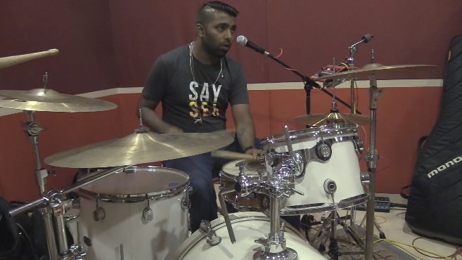 Nadir's fearless drummer and bandleader, Ash.