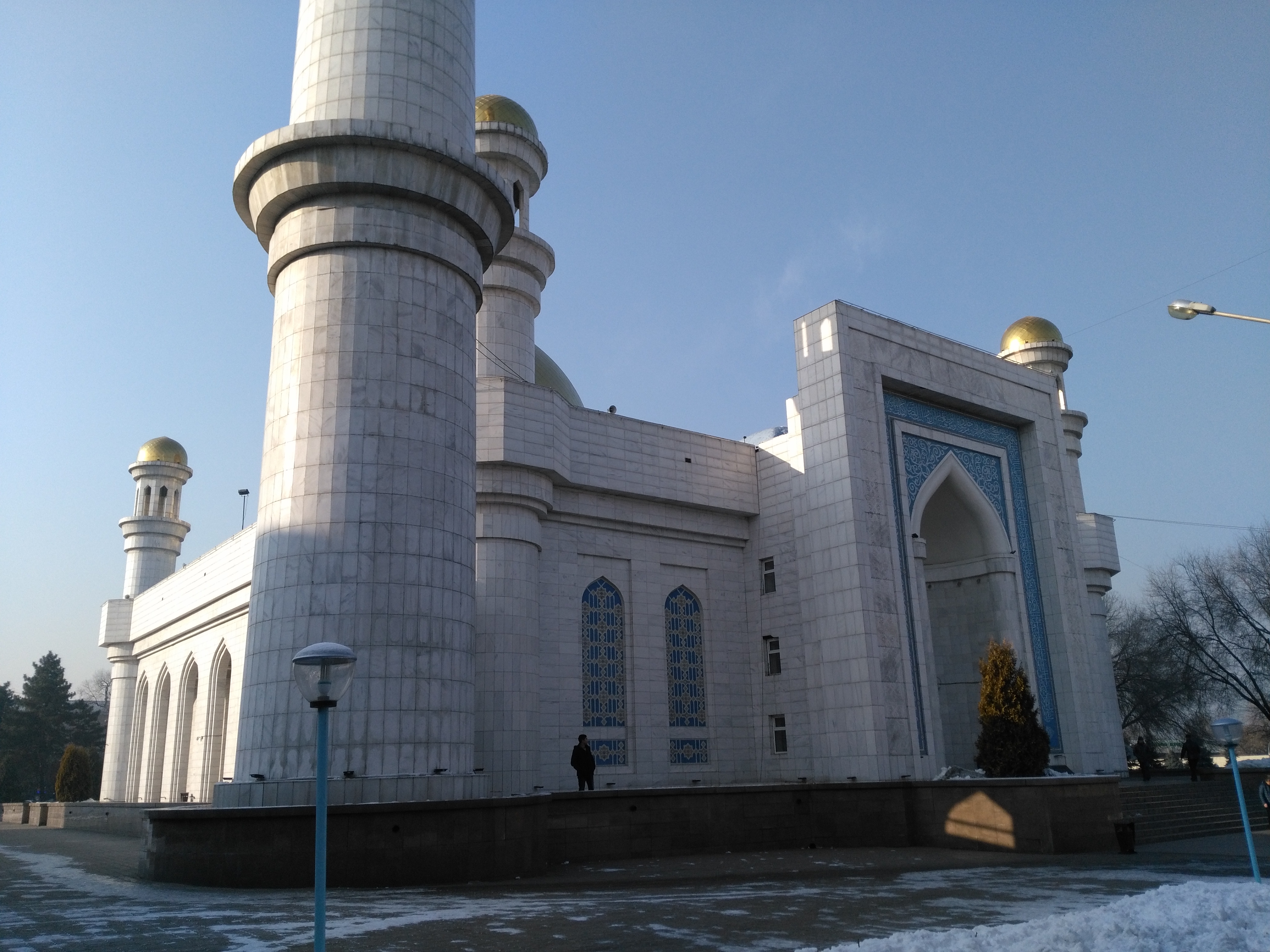 Facade of Central Mosque Almaty.