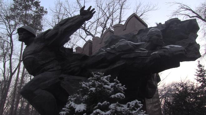 Soviet Monument to World War II heroes in Panfilov Park.