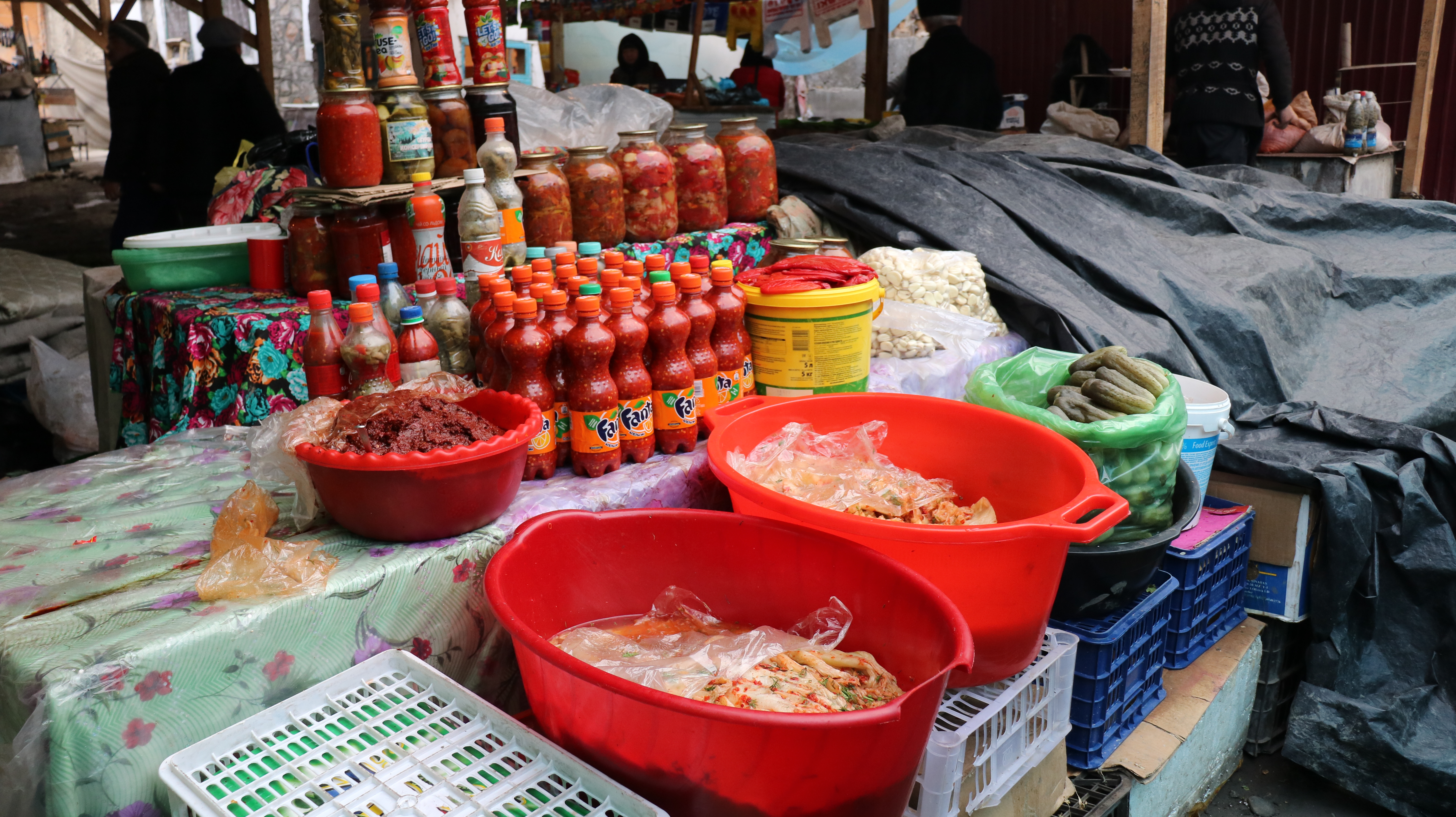 Various pickled/fermented goods at the Bazar.