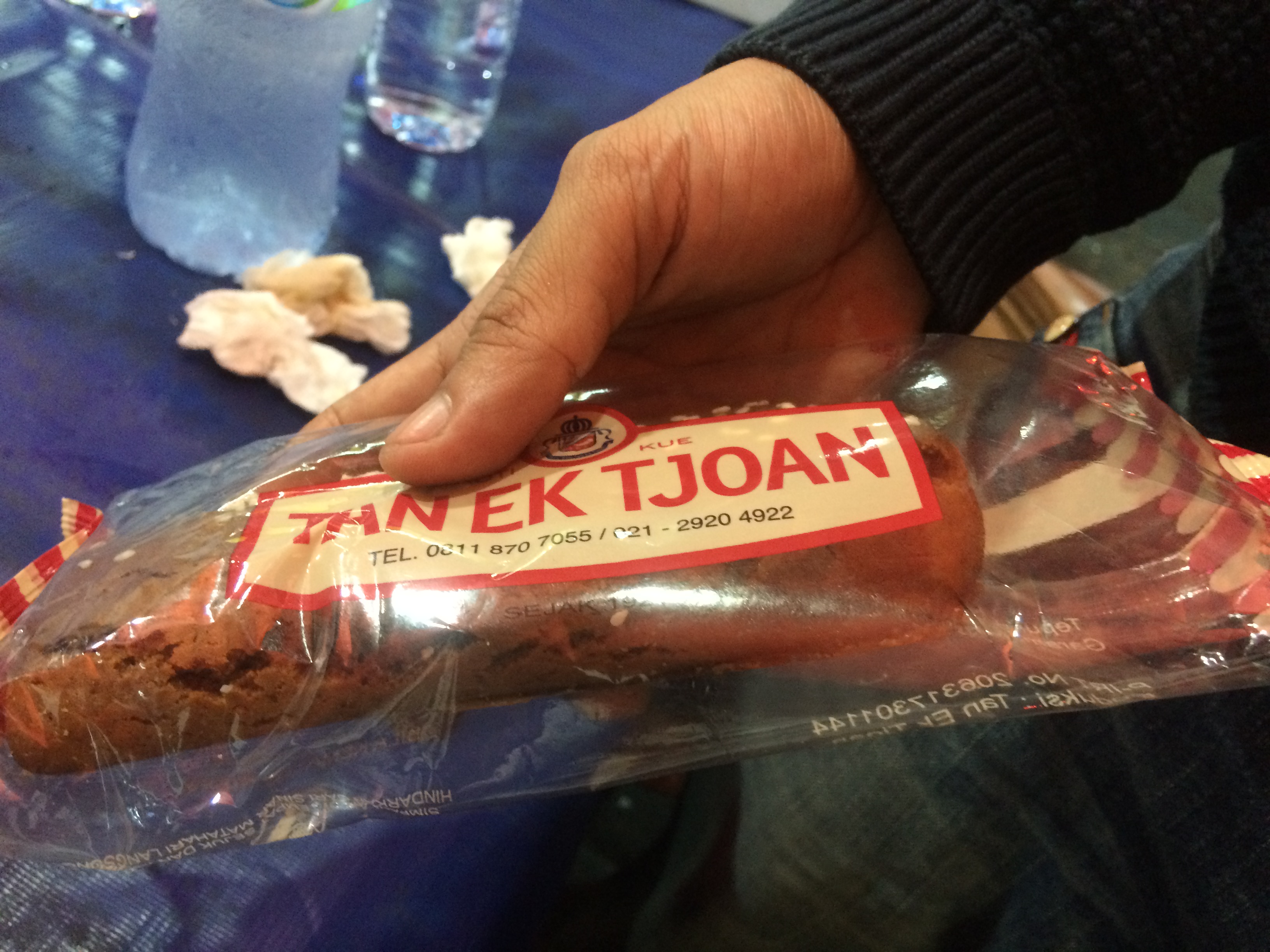 Roti (bread) on a stick from the Tan Ek Tjoan bakery (est. 1921).