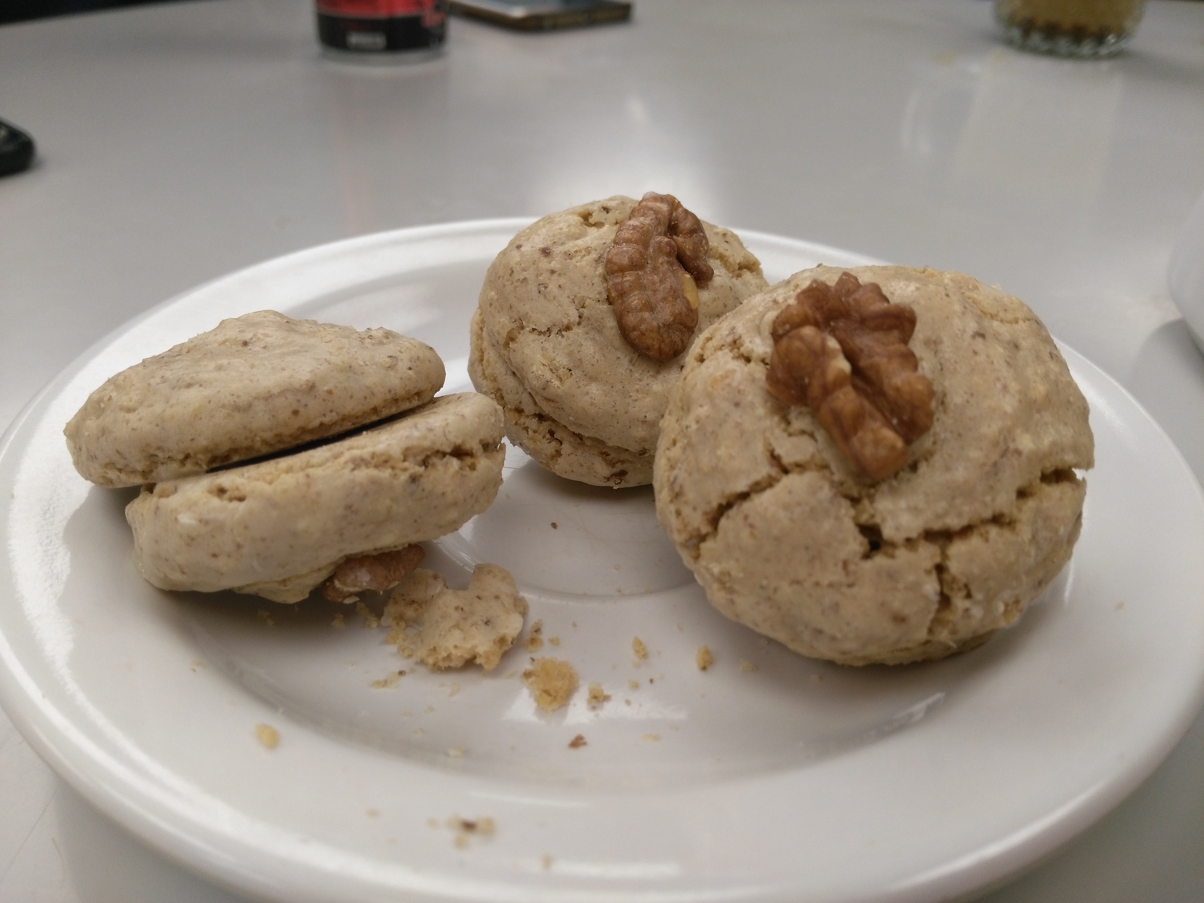 Some kind of very delicious cookie with walnuts.