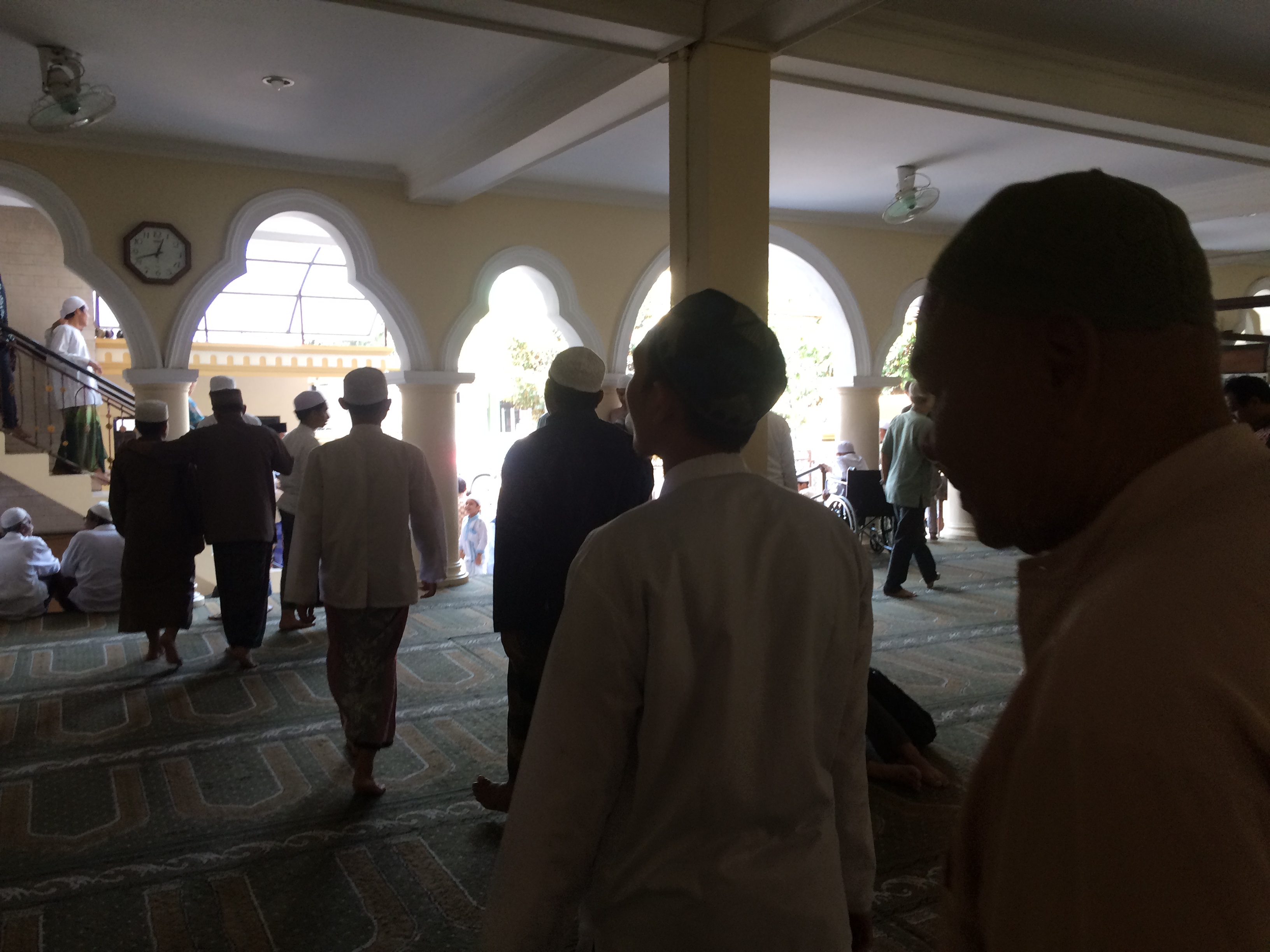 Congregants at the masjid for Jumah salat.
